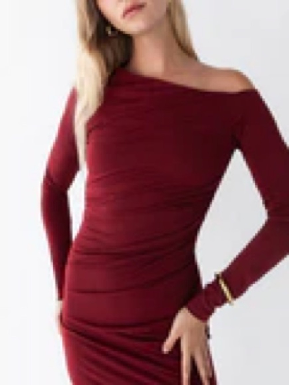 OAK + FORT Merlot Coloured Dress